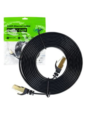 Cabo de rede plano CAT7 preto