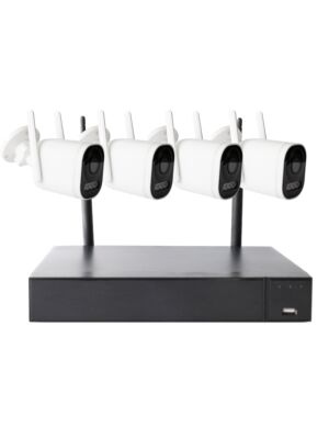 Kit de videovigilância PNI House WiFi662 NVR e 4 câmeras externas sem fio de 2MP
