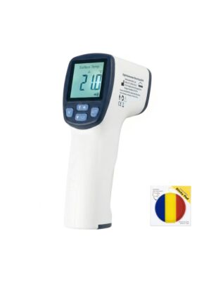 Termômetro digital SilverCloud UF41 para corpo e superfícies com etiqueta adesiva inclusa.