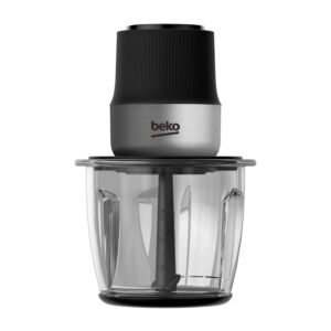 Mini picador Beko CHG81442BX, 1l, 400W, 3800 rotações/minuto, 2 passos, 2 facas de aço inoxidável, preto/aço inoxidável