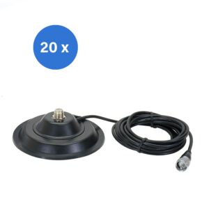 Caixa com base magnética de 20 peças PNI 145/PL 145mm contém cabo de 4m e plugue PL259