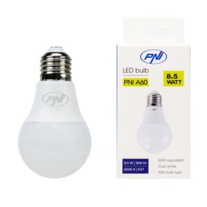 Lâmpada LED PNI A60, 8,5 W, 806lm, 6500W, soquete E27
