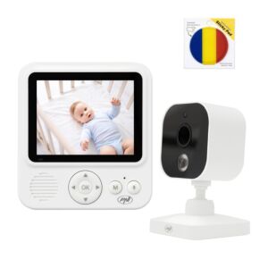 Pacote de vídeo Monitor de bebê PNI BM280 Tela sem fio de 2,8 polegadas 2,4GHz com almofada de bandeira adesiva incluída