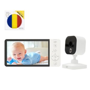Pacote de vídeo: Monitor de bebê, PNI BM500, tela sem fio de 5 polegadas, 2.4GHz e bandeira de almofada adesiva