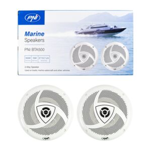 Alto-falantes coaxiais para barcos PNI BTA500, 100W, 12,7 cm, conjunto de 2