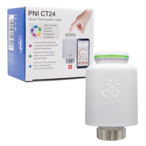 Cabeça termostática inteligente PNI CT24 para radiador, aplicativo móvel Tuya Smart