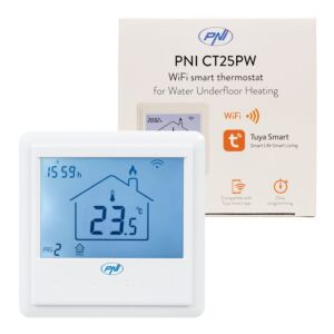 Termostato inteligente integrado PNI CT25PW WiFi, controle de internet, aquecimento de água sob o piso, atuadores, fonte de alimentação