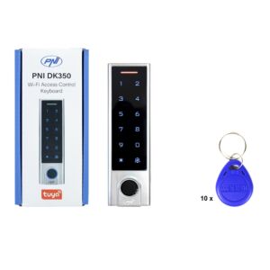 Pacote de teclado de controle de acesso PNI DK350 com aplicativo Wi-Fi Tuya e tag 10bc TEM01 125 kHz 64 bits
