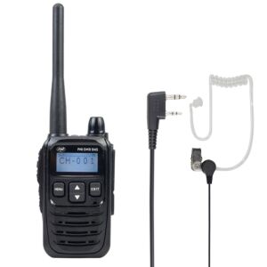 Pacote de rádio portátil PNI DMR R45 digital e analógico, 446MHz + fone de ouvido com microfone PNI HS84