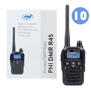 Caixa com 10 estações de rádio portáteis PNI DMR