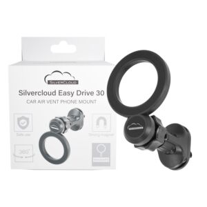 Suporte magnético Silvercloud Easy Drive 30 tipo Magsafe para telemóvel, fixação na grelha de ventilação