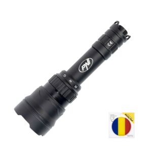 Pacote de Lanterna LED PNI Adventure F300 em 3 cores: branco, vermelho, verde, máximo 10W, IPX6 + Flag Sticky Pad