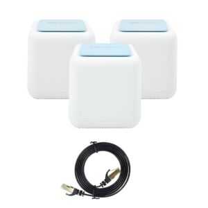 Pacote de sistema mesh Wi-Fi Gigabit PNI GB1200 e cabo de rede plano CAT7 S/STP 1bc PNI U7015B de 1,5 m