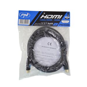 Cabo HDMI PNI H300 de alta velocidade 1.4V, plug-in, Ethernet, banhado a ouro, 3m