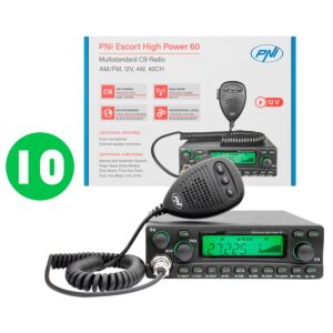 Baixo com 10 estações de rádio CB PNI Escort High