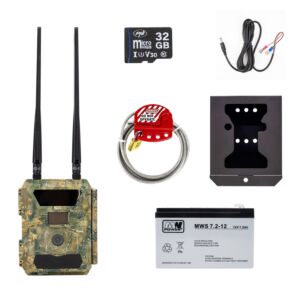 Kit de câmera de caça PNI Hunting 400C PRO 24MP, caixa e capa de segurança, bateria de 7,2 Ah e cartão de 32 Gb