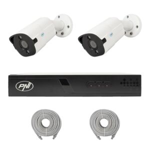 Pacote de videovigilância com 2 câmeras e cabos de 20 metros incluídos