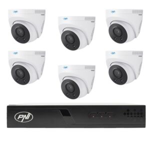 Pacote de videovigilância com 6 câmeras e cabos de 20 metros incluídos