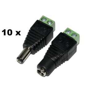 Conjunto de 10bc PNI M02 plugues de alimentação fêmea/macho para sistemas de vigilância