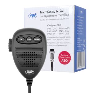 Microfone de 6 pinos com ganchos de metal