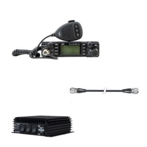Pacote para estação de rádio CB PNI Escort HP 9001 PRO, amplificador ASQ + RX-TX KL203P, AM-FM-SSB, 100W, 12V e cabo PNI R50.
