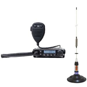 Pacote de estação de rádio CB PNI Escort HP 6500 PRO, ASQ, VOX, NRC com antena CB PNI ML70 com ímã