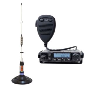 Pacote de estação de rádio CB PNI Escort HP 6500 PRO, ASQ, VOX, NRC com antena CB PNI ML70 com ímã