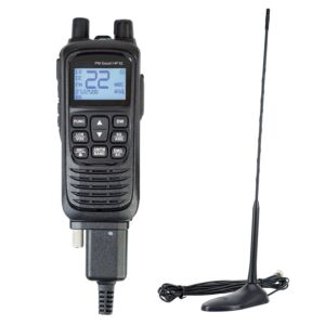 Kit de estação de rádio CB portátil PNI Escort HP 92 multi-padrão 4W, 12-24V AM-FM com antena CB PNI Extra 45 com ímã