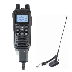 Kit de estação de rádio CB portátil PNI Escort HP 92 multi-padrão 4W, 12-24V AM-FM com antena CB PNI Extra 48 com ímã
