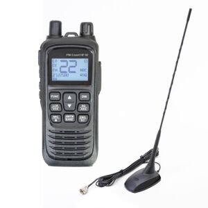 Kit de estação de rádio CB portátil PNI Escort HP 92 multi-padrão 4W, 12-24V AM-FM com antena CB PNI Extra 48 com ímã