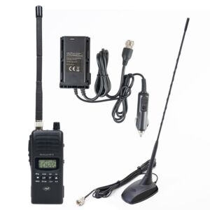 Pacote de rádio PNI Escort HP 72 CB com adaptador de energia e antena PNI Extra 48.