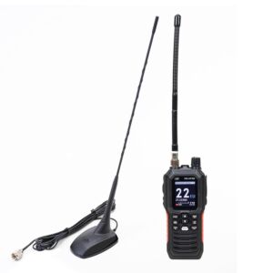 Estação de rádio CB portátil PNI Escort HP 102 multi-padrão, 4W, 12V-24V, AM-FM com antena CB PNI Extra 48 com ímã.