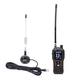 Pacote de estação de rádio CB portátil PNI Escort HP 102 multi-padrão, 4W, 12V-24V, AM-FM com antena CB PNI ML29 com ímã.