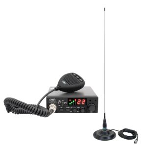 Kit de estação de rádio CB PNI Escort HP 8001L ASQ + antena CB PNI ML145 com ímã 145/PL