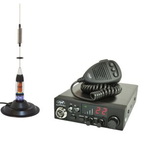 CB PNI ESCORT Pacote de estações de rádio HP 8024 ASQ, 12-24 V, 40 canais, antena 4W + CB PNI ML70 com ímã