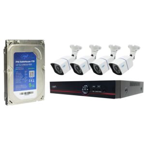 Kit de vigilância e HDD de 1 TB