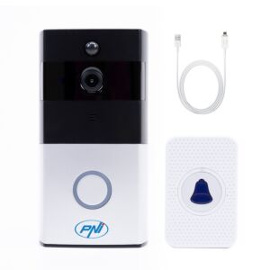PNI SafeHome PT710B WiFi HD, Pacote de Interfone de Vídeo Inteligente P2P e Cabo USB 2.0 para Micro USB 1m