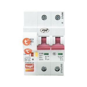 Fusível automático inteligente WiFi PNI SafeHome PT802P, 2P, 100A, controle de internet, aplicativo móvel Tuya Smart,