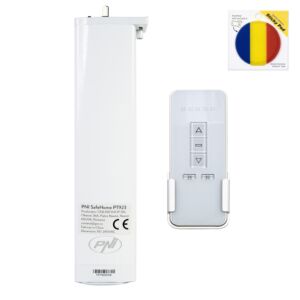 Kit motor inteligente para cortinas, cortinas PNI SafeHome PT923 WiFi com bandeira adesiva incluída.