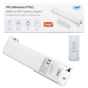 Motor de cortina inteligente, cortinas PNI SafeHome PT923 WiFi, com controle remoto incluído, controlado com o aplicativo Tuya 