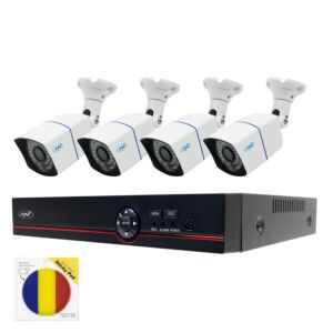 Kit de Videovigilância DVR PTZ1500 5MP da Casa PNI - 4 câmeras e pacote de bandeira Sticky Pad