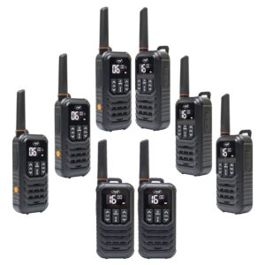Kit de 8 estações de rádio portáteis PNI PMR R80 PRO 0,5W, 16 canais, à prova d'água IP67, com lanterna LED, botão SOS, VOX, USB-C