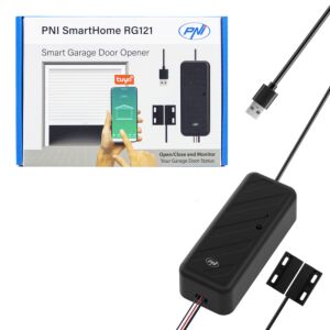 Relé inteligente PNI SmartHome RG121 com Wi-Fi para controle de abertura de porta/portão de garagem, compatível com o aplicativo Tuya, 