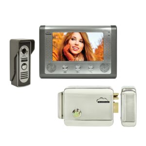 Kit de vídeo porteiro SilverCloud House 715 com ecrã LCD de 7 polegadas e Yala electromagnético SilverCloud YL500