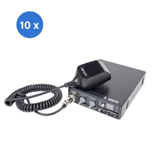 Rádio CB Bax com 10bc, estação CRT S Mini, dupla voltagem, 12/24V, 4W, com ASQ, AM-FM.