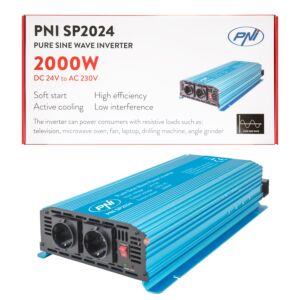 Inversor de tensão PNI SP2024 24V fonte de alimentação 230V saída 2000W onda senoidal pura