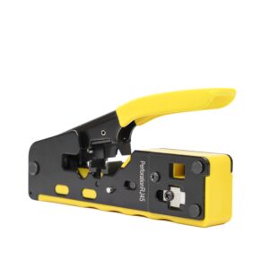 Alicate PNI SR7, para cortar e descascar cabos e crimpagem de plugues RJ12, RJ45 CAT5, CAT6, CAT7, amarelo