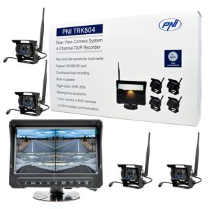 PNI TRK504 kit de vigilância por vídeo sem fio para caminhão DVR com monitor LCD e 4 câmeras