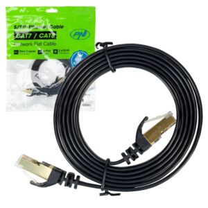 Cabo de rede plano CAT7 preto