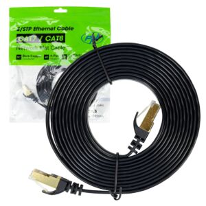Cabo de rede plano CAT7 preto